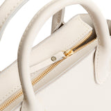Bone ANY Zipper | Petite tote purse with structured leather handles and crossbody strap