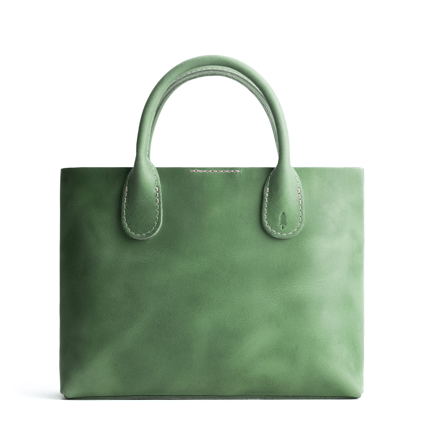 Cucumber*Large | Mid-size tote purse with  structured leather handles and crossbody strap