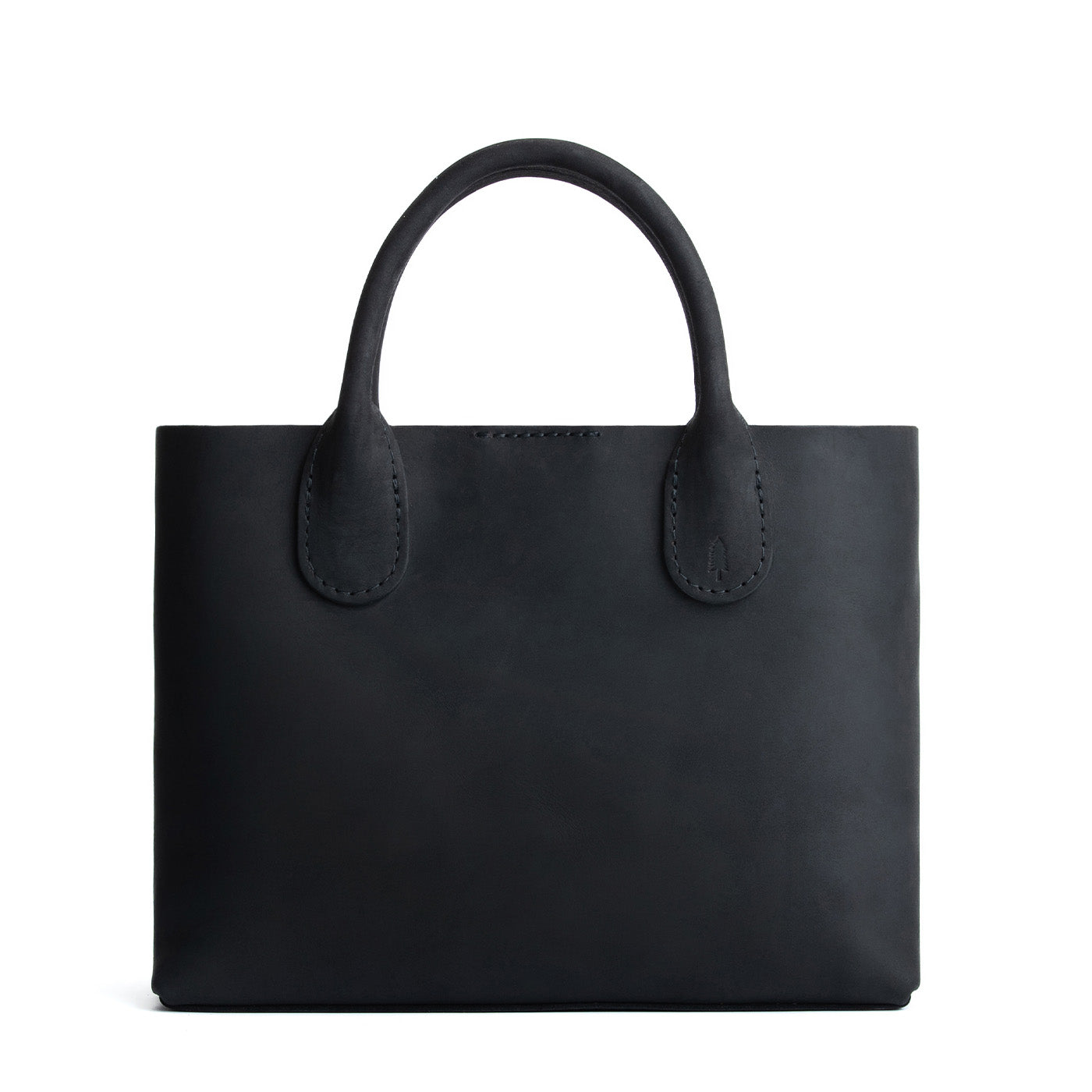 Shadow Black*Large | Mid-size tote purse with  structured leather handles and crossbody strap