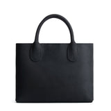 Shadow Black Large | Mid-size tote purse with  structured leather handles and crossbody strap