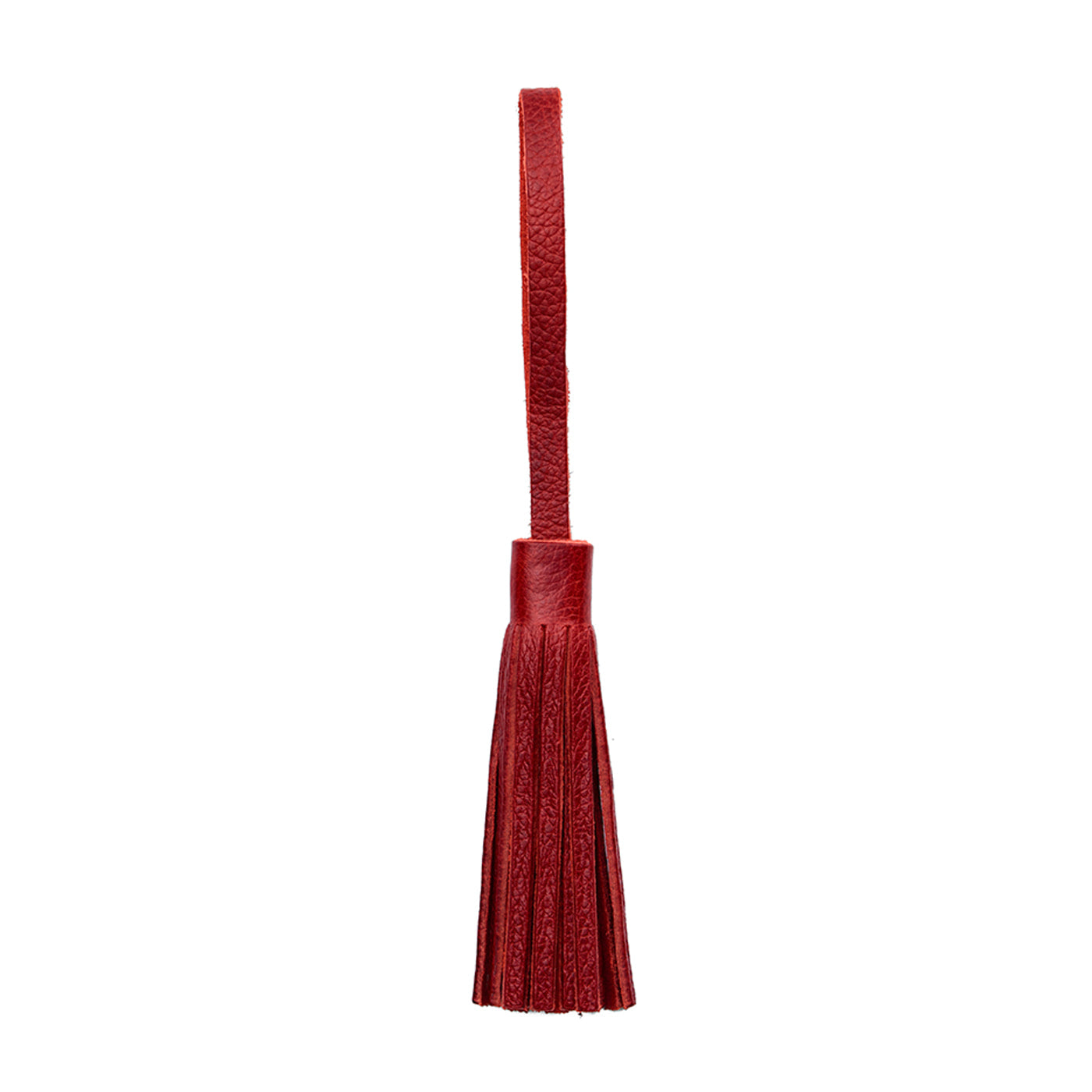 Chili Red*Classic | Fringed leather tassel with leather loop