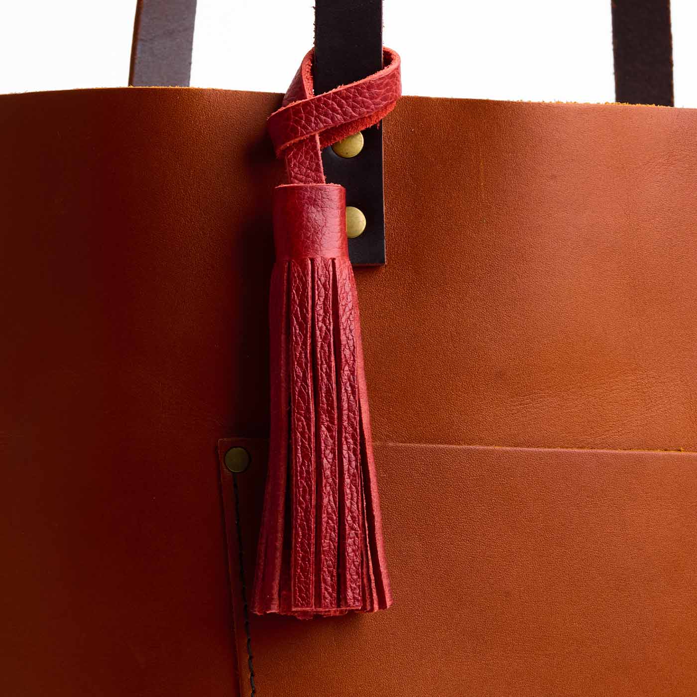 Chili Red*Classic | Fringed leather tassel with leather loop