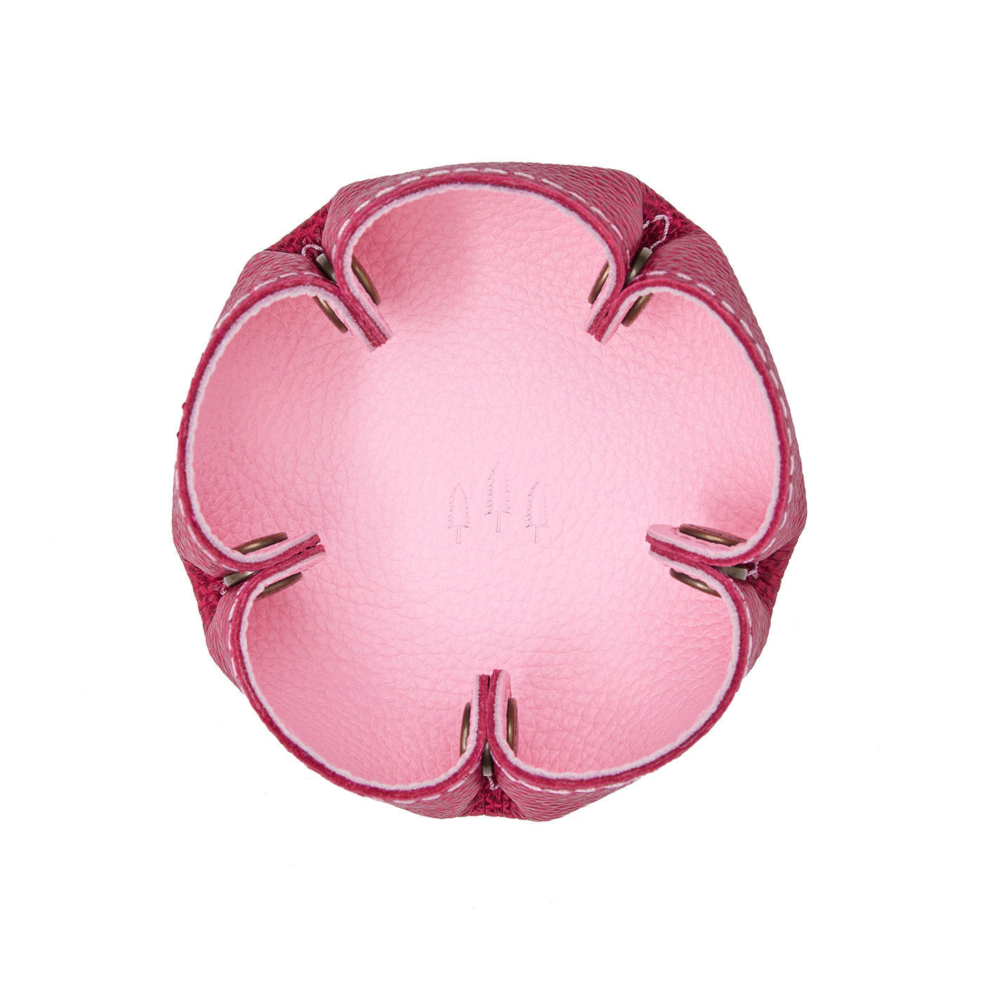 Pinkaboo | Flower-shaped foldable leather tray with snap-button corners
