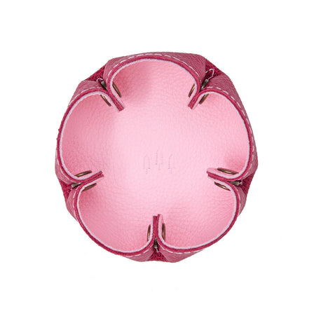 Pinkaboo | Flower-shaped foldable leather tray with snap-button corners