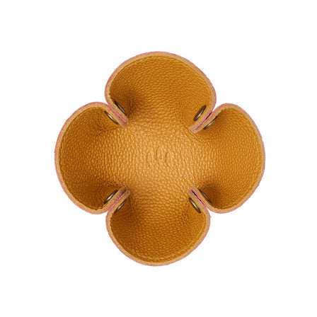 Sunshine | Clover leaf-shaped foldable leather tray with snap-button corners