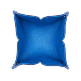 Cobalt | Desert bell-shaped foldable leather tray with snap-button corners