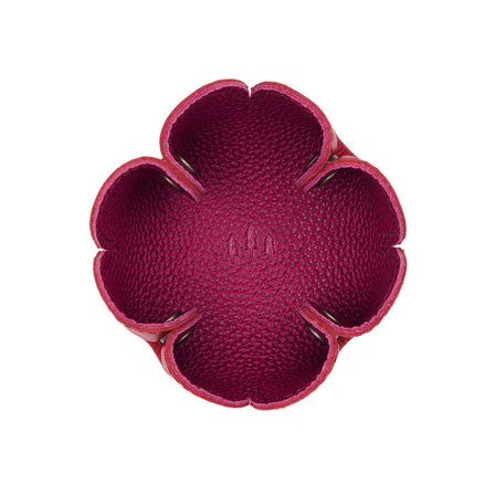 Cosmo | Desert bell-shaped foldable leather tray with snap-button corners