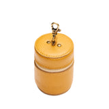 Sunshine | Cylindrical shaped pouch with a gold zipper and swivel lobster claw clasp