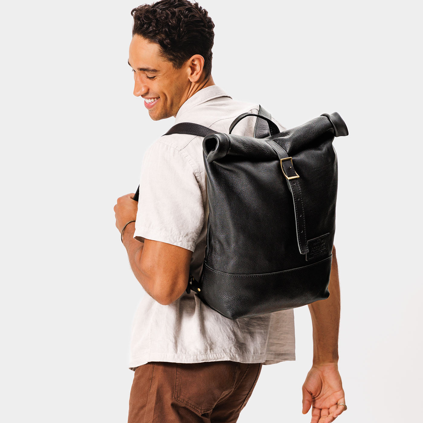 All Color: Pebbled--black | handmade leather backpack
