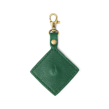 Bacalar | Diamond shaped leather AirTag holder on a lobster clasp keychain