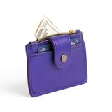 Amethyst | Compact wallet with snap closure and zippered pouch