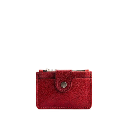 Chili Red | Compact wallet with snap closure and zippered pouch
