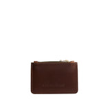 Chocolate Brown | Compact wallet with snap closure and zippered pouch