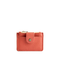 Coral | Compact wallet with snap closure and zippered pouch
