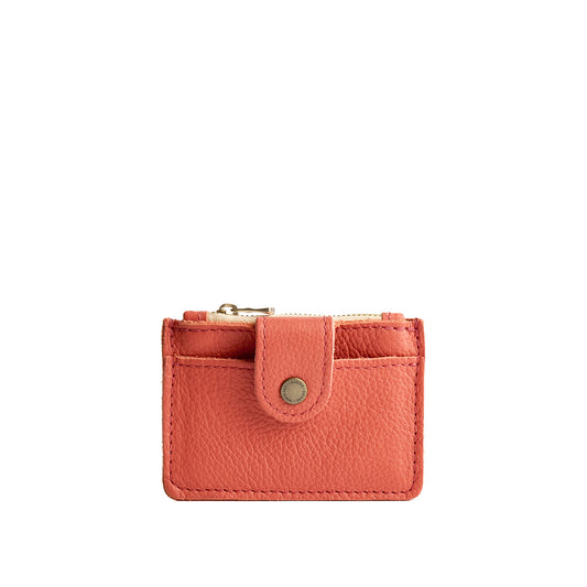 Coral | Compact wallet with snap closure and zippered pouch