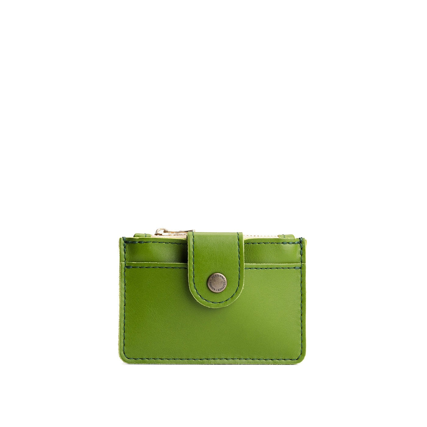 Green Apple | Compact wallet with snap closure and zippered pouch