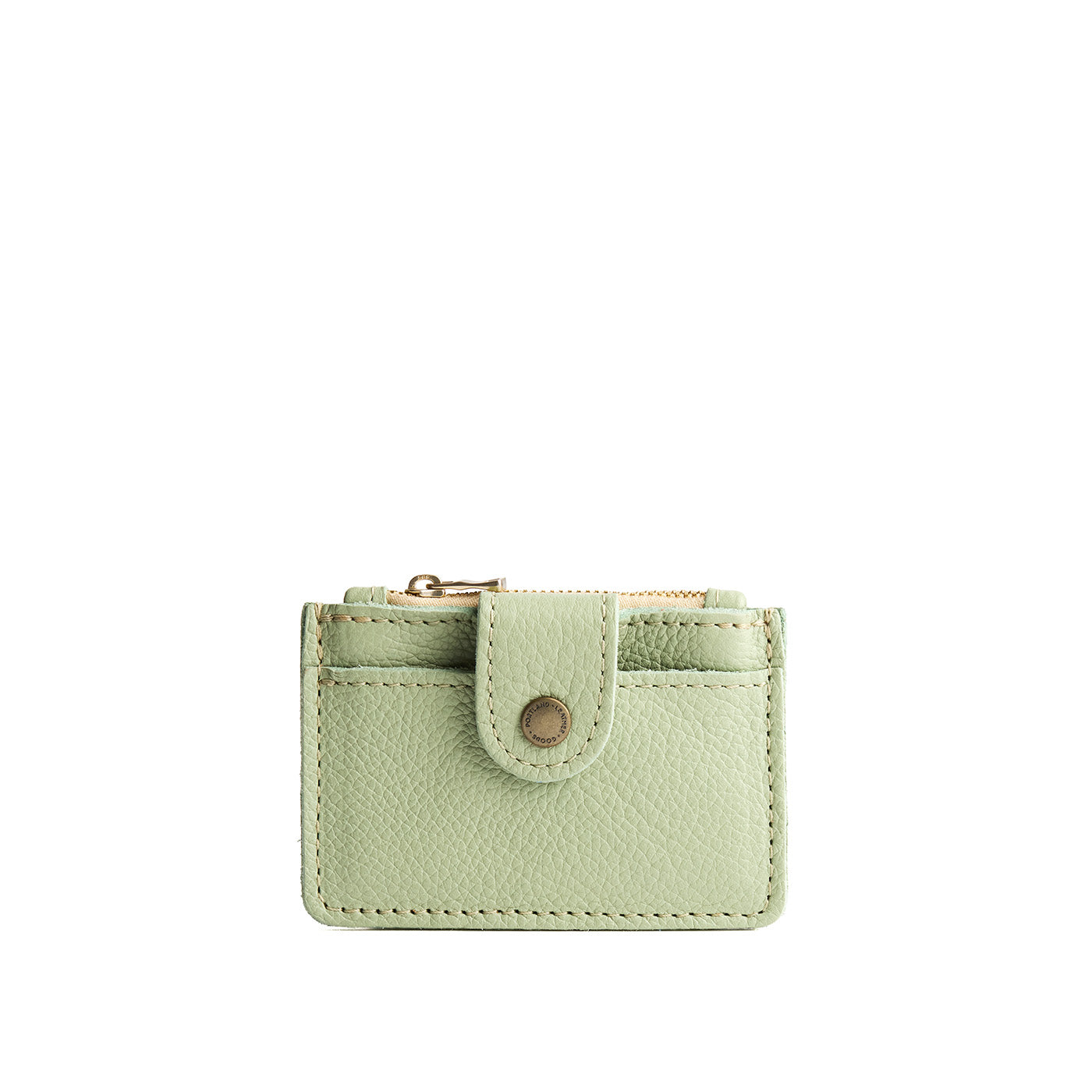 Pistachio | Compact wallet with snap closure and zippered pouch