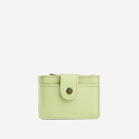 Shadow Lime | Compact wallet with snap closure and zippered pouch