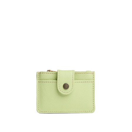 Shadow Lime | Compact wallet with snap closure and zippered pouch