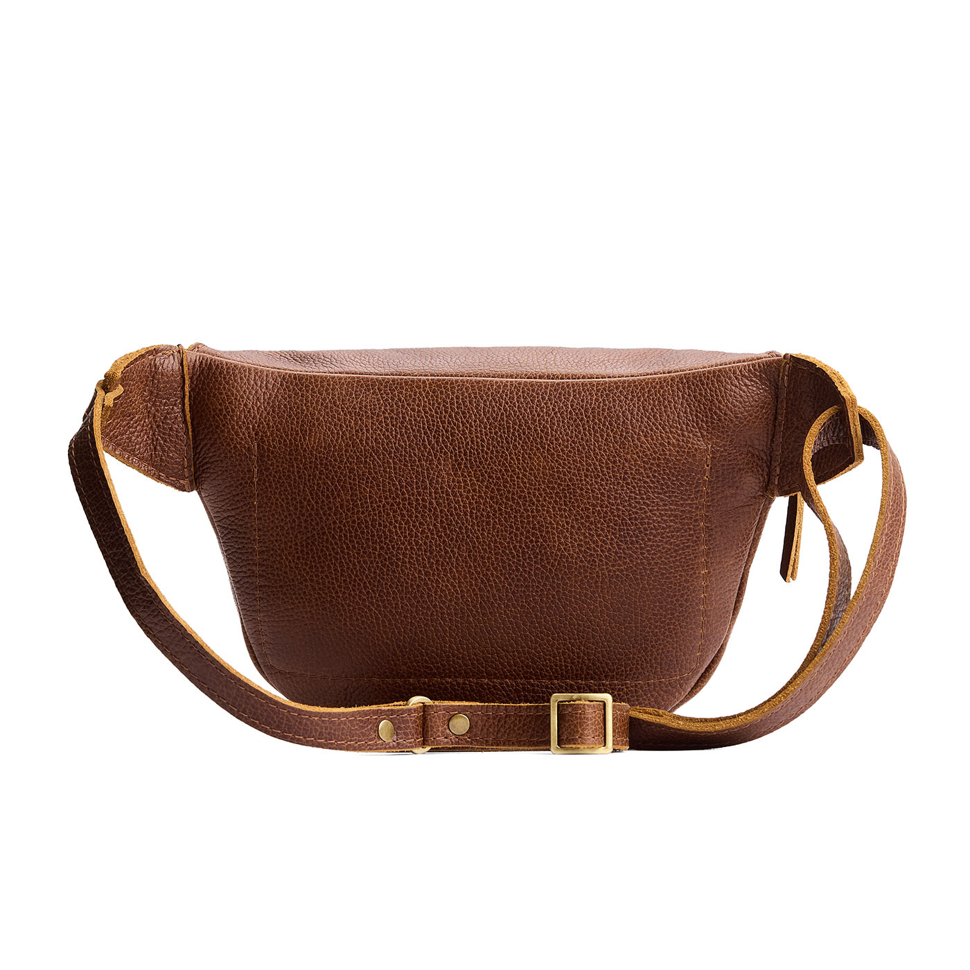 Asheville | Back of leather fanny pack shaped ba