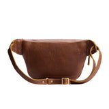 Asheville | Back of leather fanny pack shaped ba