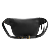 Black | Back of leather fanny pack shaped bag