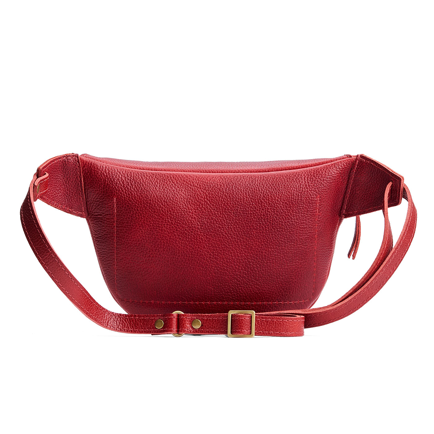 Chili Red | Back of leather fanny pack shaped bag