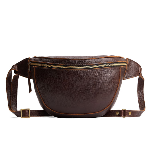 Coldbrew | Leather fanny pack shaped bag with a front zipper opening