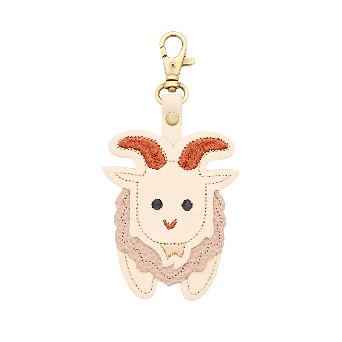 Sawyer | Mountain goat keychain on a white background