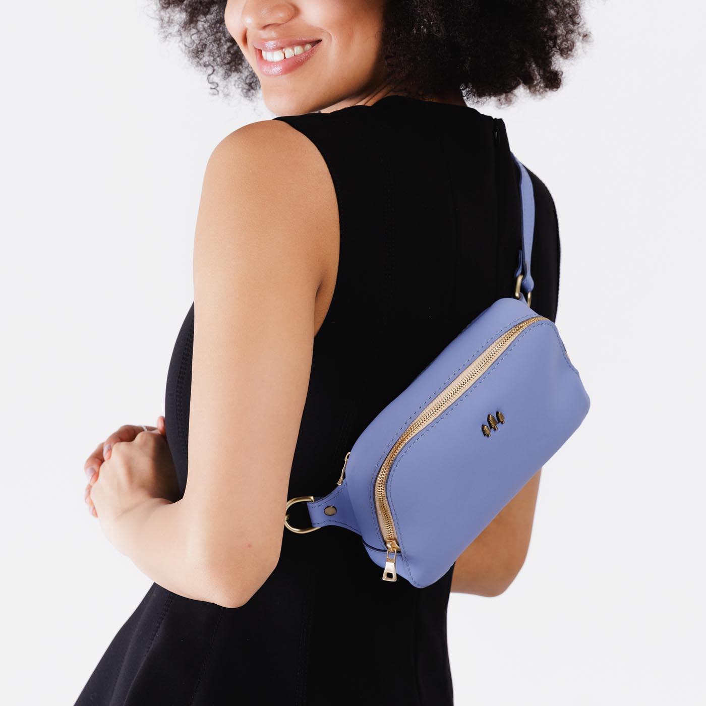 Jacaranda | Model wearing sling bag