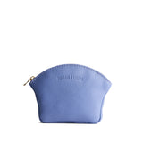 Aster Large | Seashell shaped leather makeup bag with curved top zipper and flat bottom