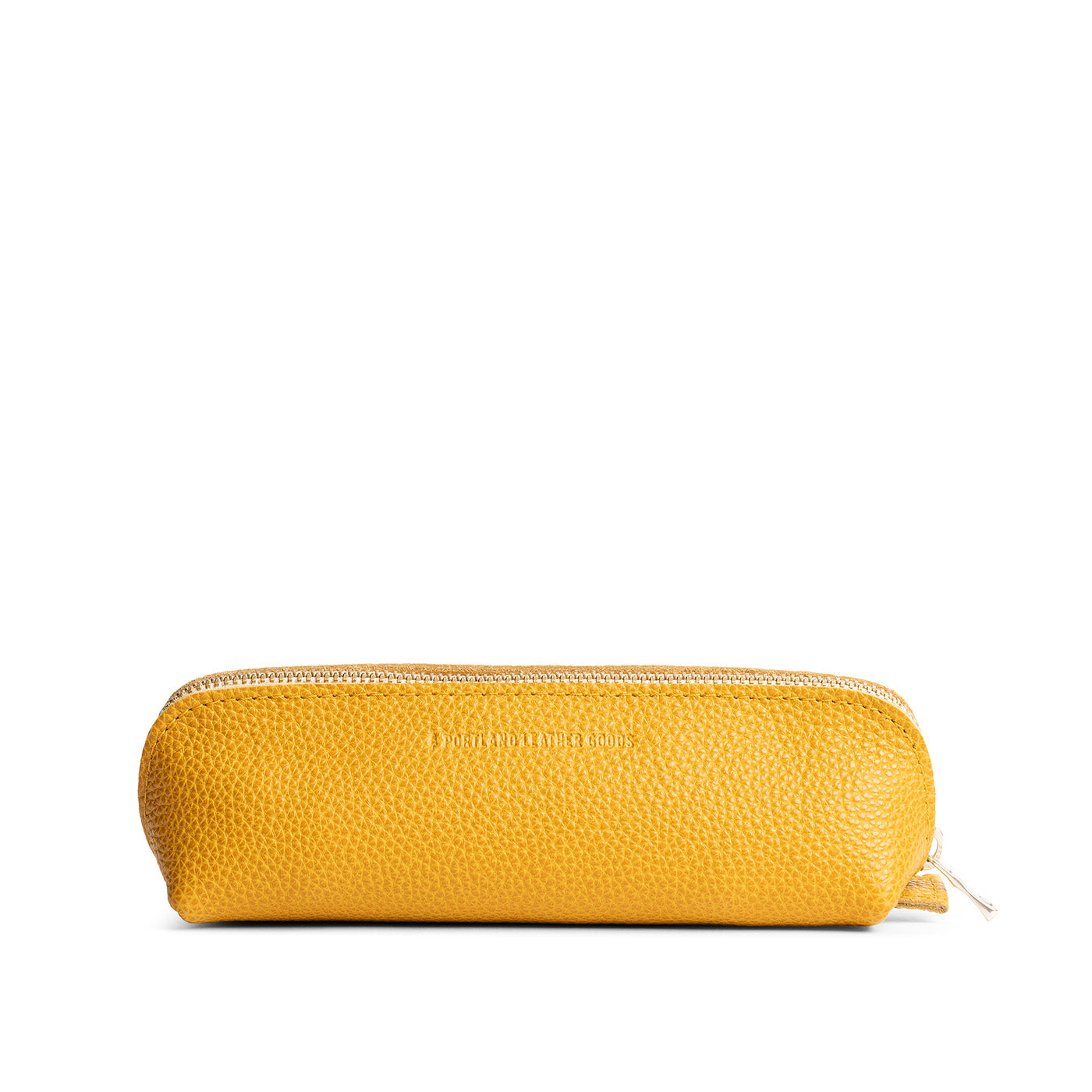 Sunshine | Leather pouch with curved seams and top zipper