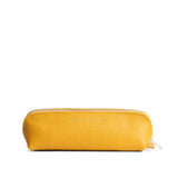 Sunshine | Leather pouch with curved seams and top zipper