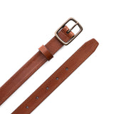 Amber | Women's slim double stitch leather belt