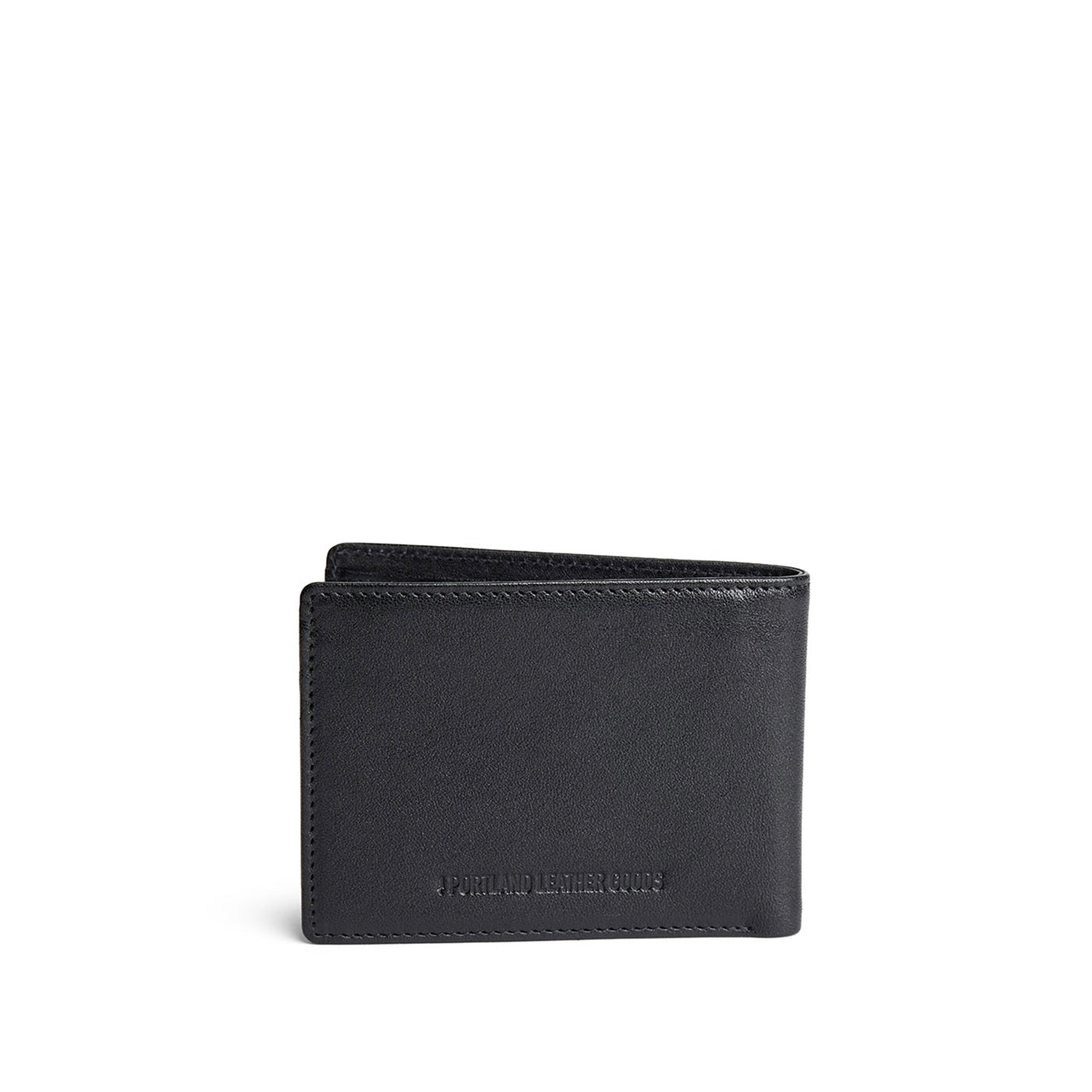 Black Rock*Classic | Bifold leather wallet with visible stitching on a white background