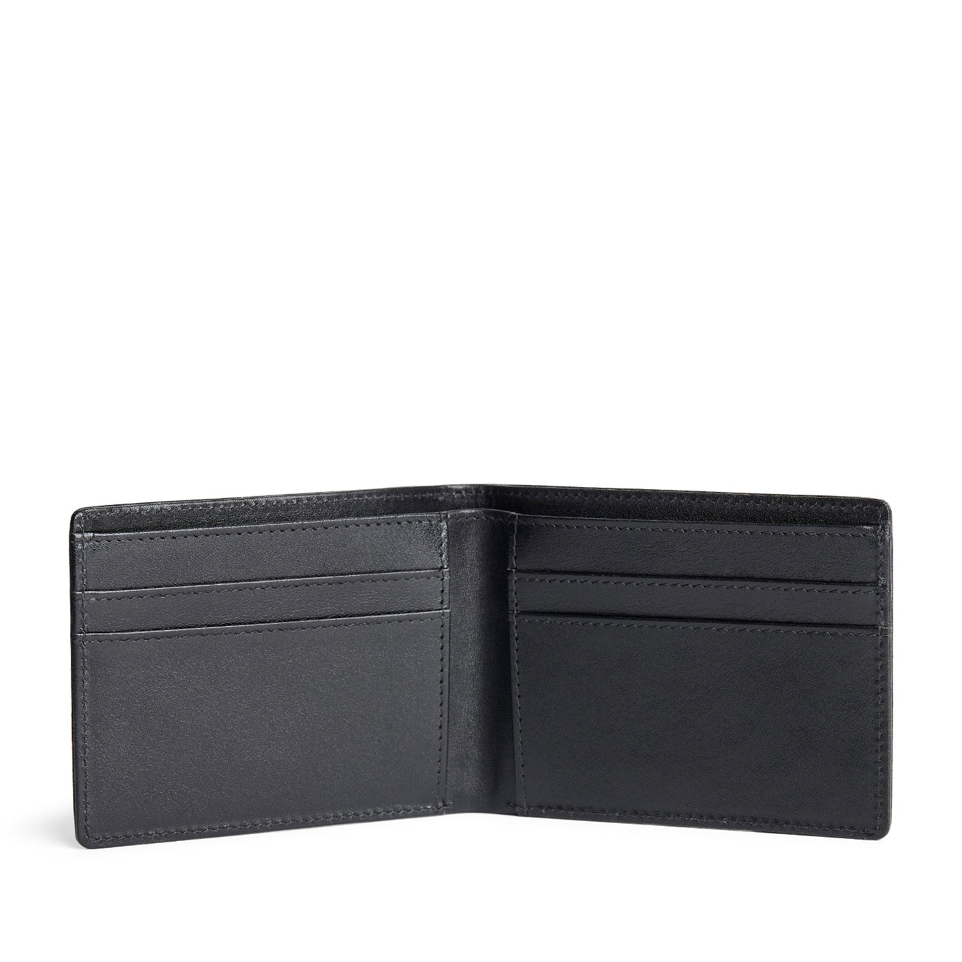 Black Rock*Classic | Bifold leather wallet with visible stitching on a white background