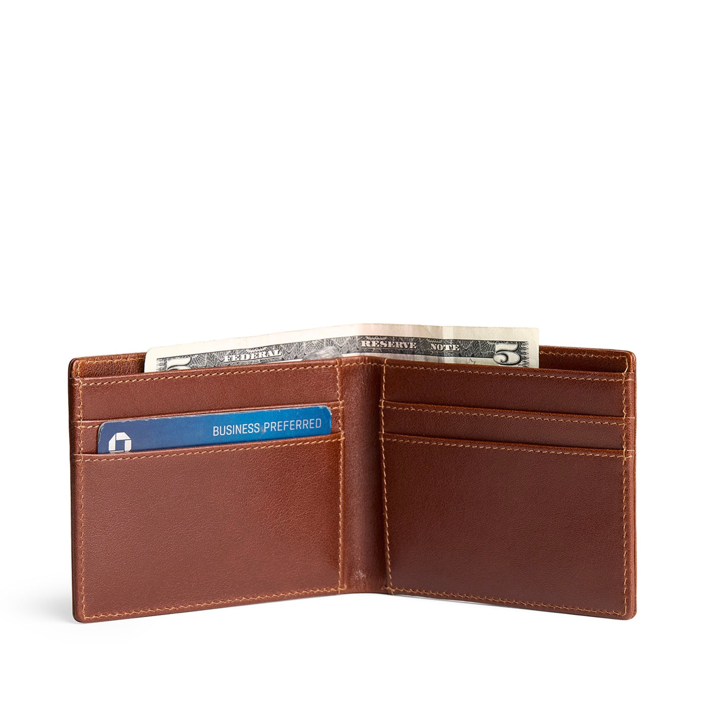 Saddlestone*Classic | Bifold leather wallet with visible stitching on a white background