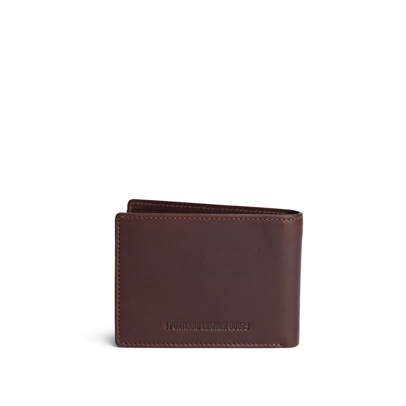 Trailstone*Classic | Bifold leather wallet with visible stitching on a white background