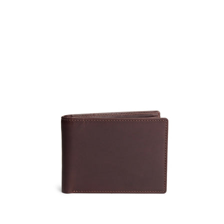 Trailstone*Classic | Bifold leather wallet with visible stitching on a white background