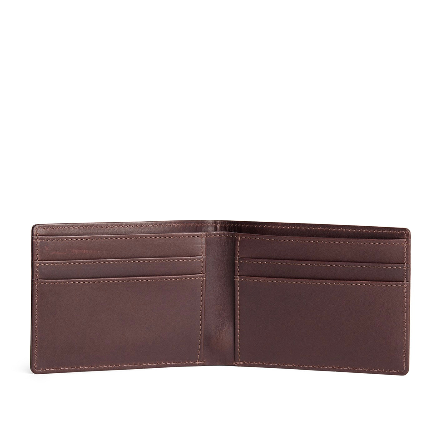 Trailstone*Classic | Bifold leather wallet with visible stitching on a white background