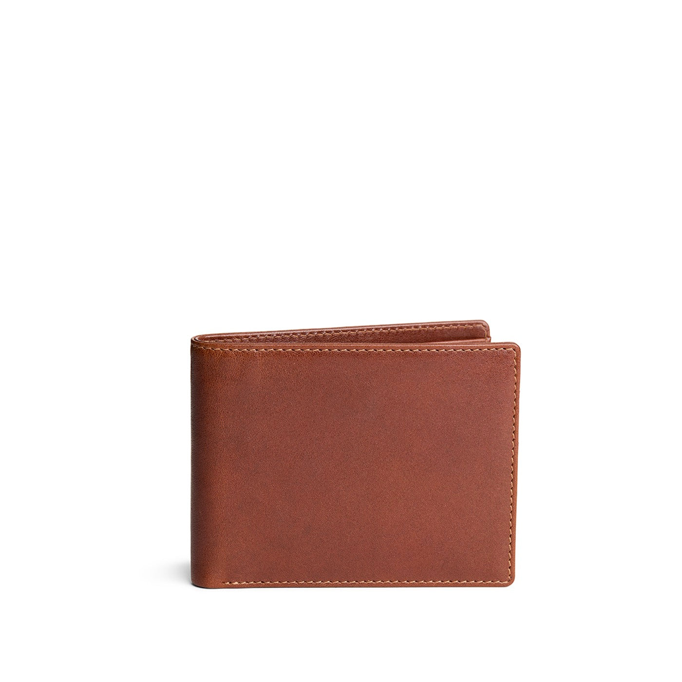 Saddlestone*Deluxe | Bifold leather wallet with visible stitching on a white background