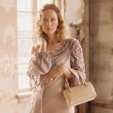 Moonflower*Small | Mini duffle shaped handbag with crossbody strap