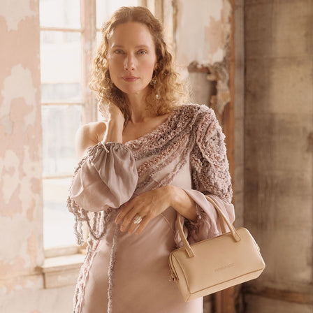 Moonflower*Small | Mini duffle shaped handbag with crossbody strap