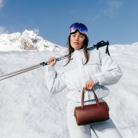 Nutmeg*Large | Mini duffle shaped handbag with crossbody strap