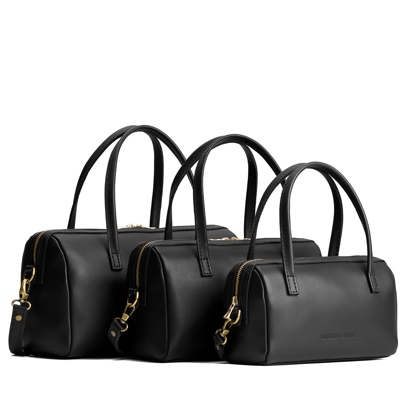 Black | Three sizes of Doctor Bag with crossbody straps