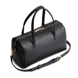 Black Oversized | Mini duffle shaped handbag with crossbody strap