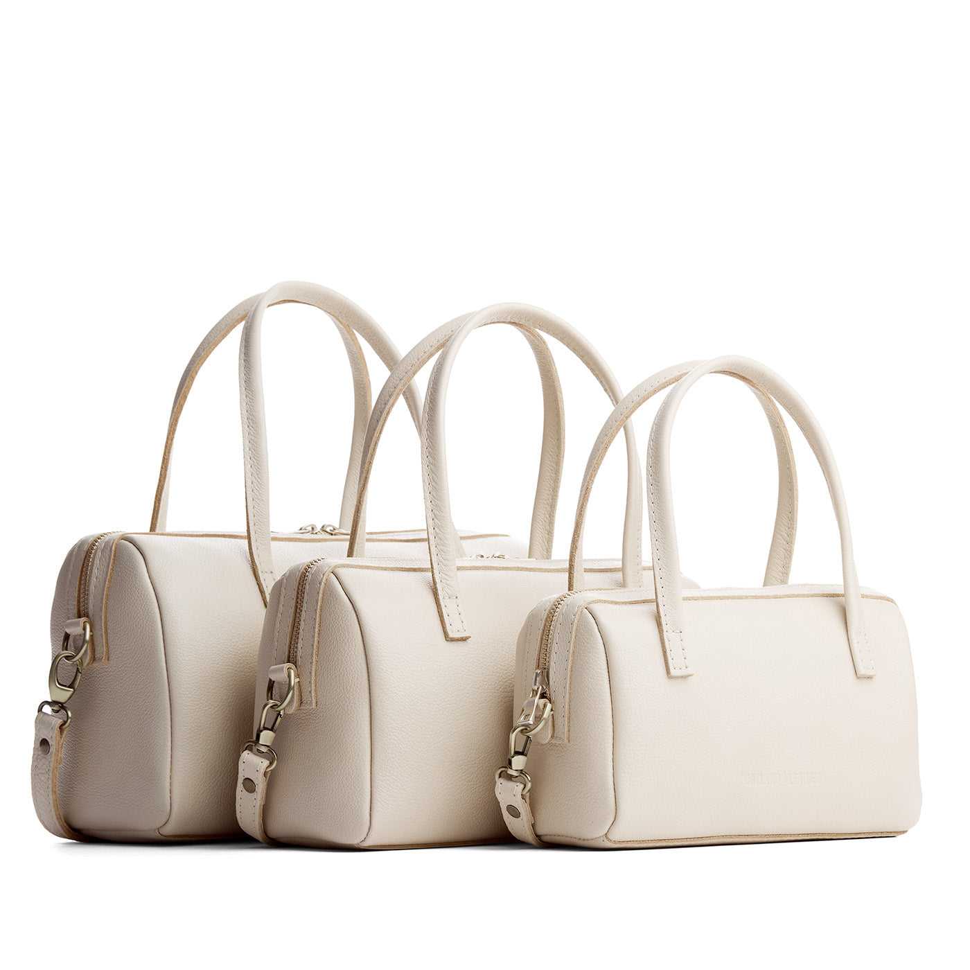 Pebbled Bone | Three sizes of Doctor Bag with crossbody straps
