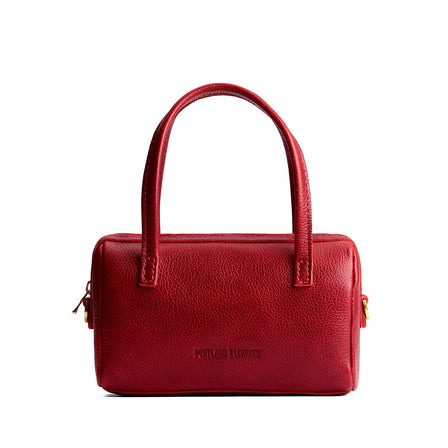Chili Red*Oversized | Mini duffle shaped handbag with crossbody strap