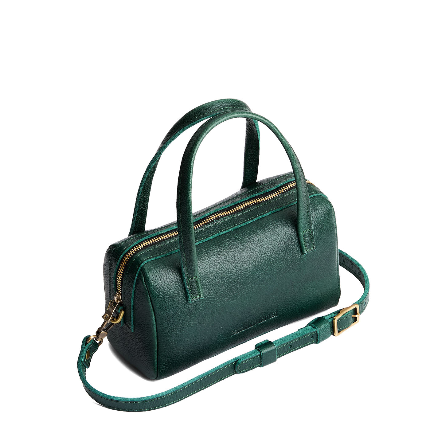 Forest Green*Small | Mini duffle shaped handbag with crossbody strap