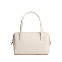 Pebbled Bone*Small | Mini duffle shaped handbag with crossbody strap
